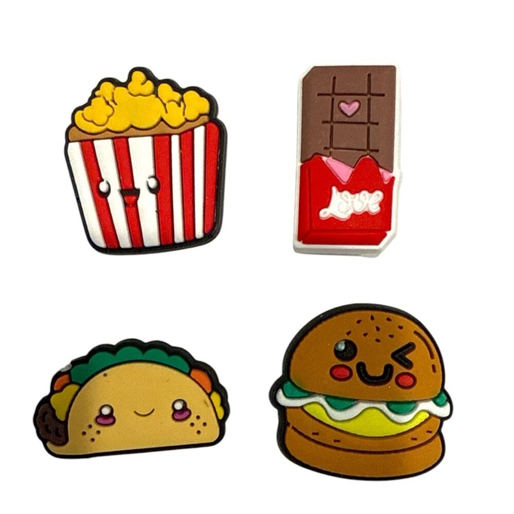 Retro Snack Food Crocs Charms 4 piece Set NEW shoe accessory